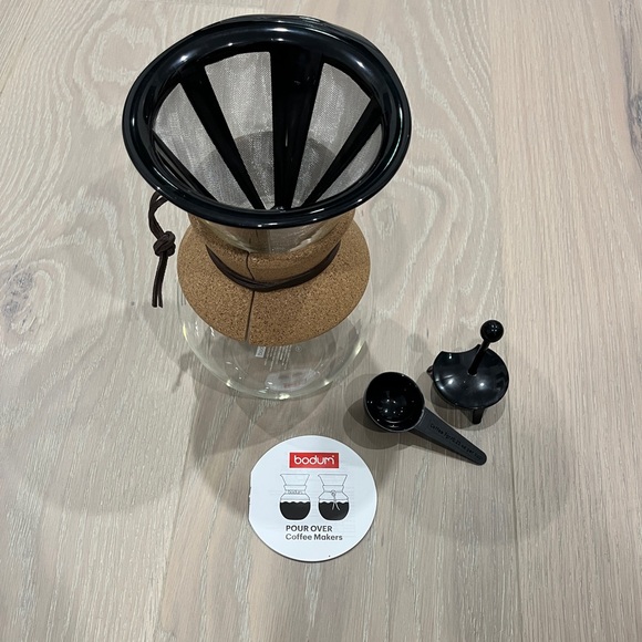 Bodum 8-Cup Glass Pour Over Coffee Maker with Stainless Steel Filter. New no box - Picture 3 of 8